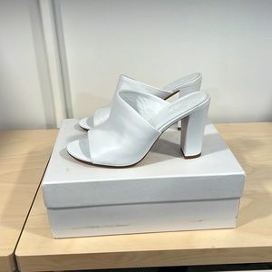 Vince Camuto Hanna Leather Asymmetrical Mule in Optic White Size 7.5